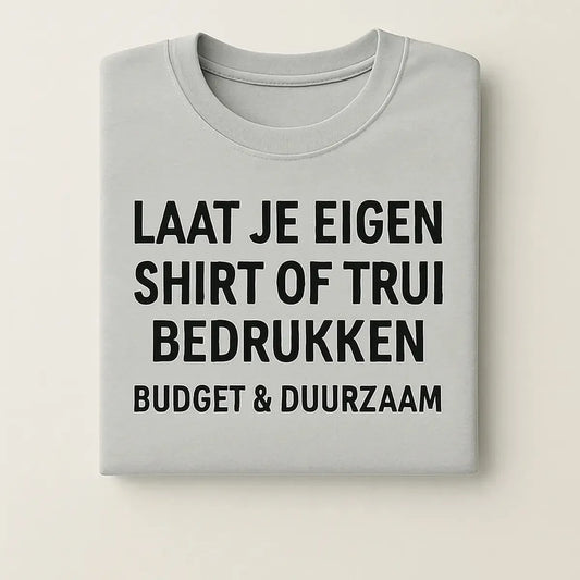 Laat je Eigen Shirt of Trui Bedrukken – Budget & Duurzaam Weki Custom – van Wekischiedam, verkrijgbaar bij Wekischiedam